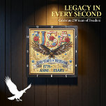 USA 250 Years Freedom Anniversary Square Wall Clock<br><div class="desc">Celebrate a historic milestone with the "250 Years of Freedom" Anniversary Eagle clock. This high-energy timepiece features a high-definition graphic that masterfully captures the spirit of American independence. The design centers on a majestic bald eagle with wings outspread, set beneath bold "USA" lettering filled with stars, stripes, and vibrant red...</div>