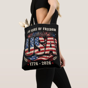 USA 250 Years of Freedom 1776–2026 Patriot Tote Bag