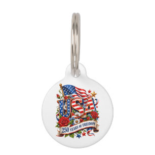 USA 250 Years of Freedom Celebration Pet Tag