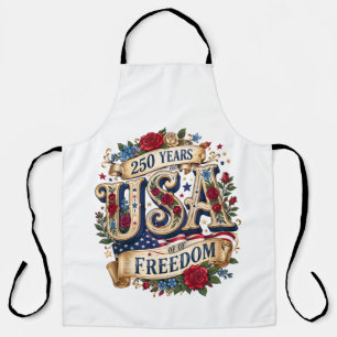 usa 250 years of freedom floral americana apron