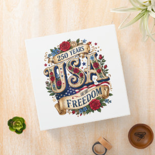 USA 250 Years of Freedom Floral Americana Binder