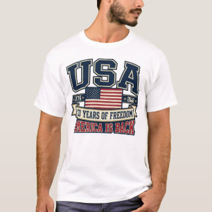 USA 250 Years of Freedom Men's Patriotic America T-Shirt