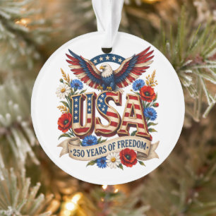 USA 250 Years of Freedom Ornament