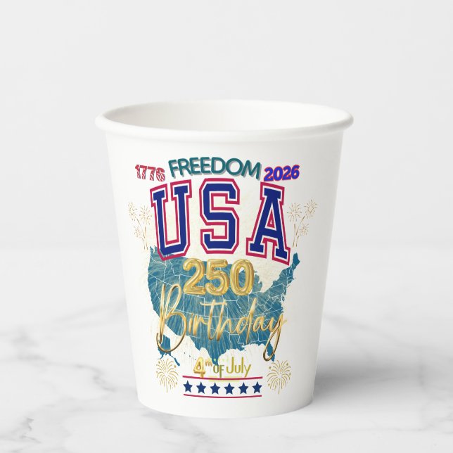 USA 250 YEARS OF FREEDOM PAPER CUPS (Front)
