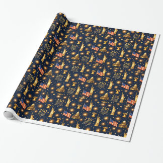 USA 250 Years of Freedom Patriotic Wrapping Paper