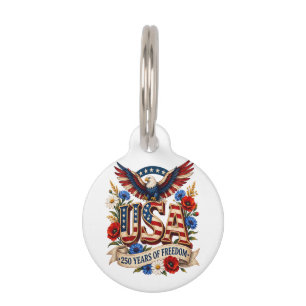 USA 250 Years of Freedom Pet Tag