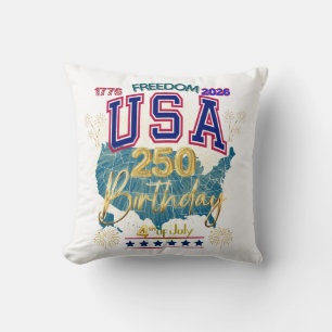 USA 250 YEARS OF FREEDOM THROW PILLOW