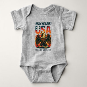 USA 250 Years – Patriotic Bald Eagle July 4th 2026 Baby Bodysuit