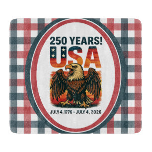 USA 250 Years – Patriotic Bald Eagle July 4th 2026 Cutting Board