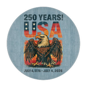 USA 250 Years – Patriotic Bald Eagle July 4th 2026 Cutting Board