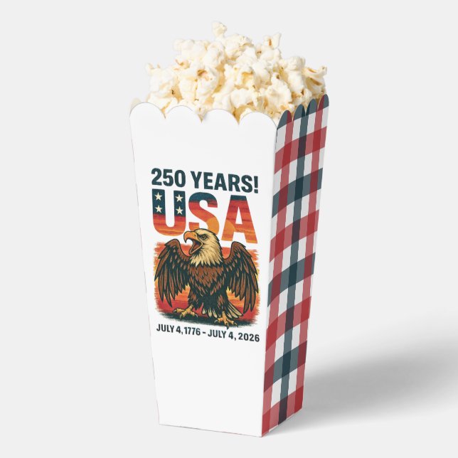 USA 250 Years – Patriotic Bald Eagle July 4th 2026 Favor Box (Popped)