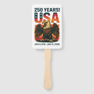USA 250 Years – Patriotic Bald Eagle July 4th 2026 Hand Fan