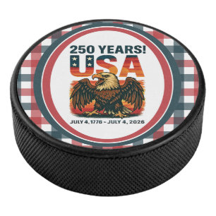 USA 250 Years – Patriotic Bald Eagle July 4th 2026 Hockey Puck