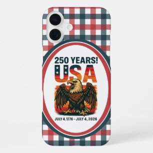 USA 250 Years – Patriotic Bald Eagle July 4th 2026 iPhone 16 Plus Case