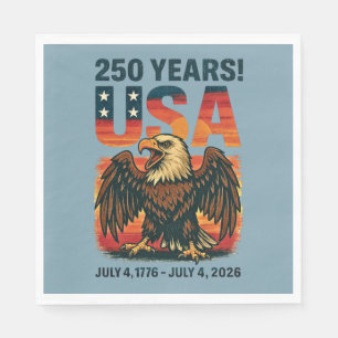 USA 250 Years – Patriotic Bald Eagle July 4th 2026 Napkin