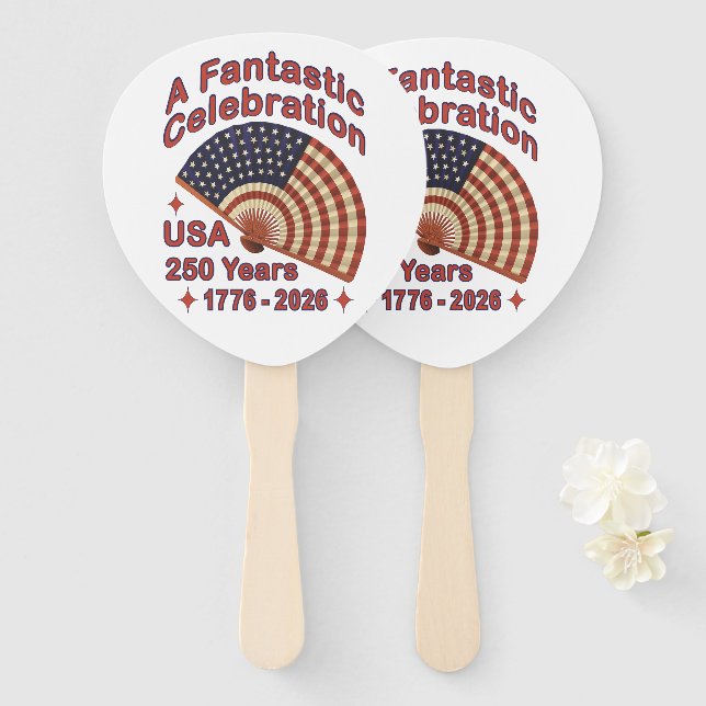 USA 250 Years Patriotic Fan Design – 1776-2026  (Front and Back)