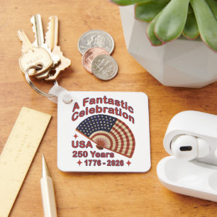 USA 250 Years Patriotic Fan Design – 1776-2026  Keychain