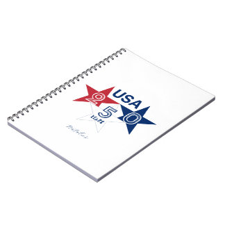 USA 250 Years - Red blue and white stars design Notebook