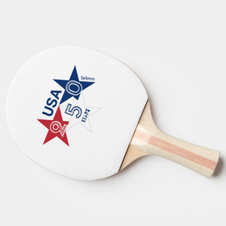 USA 250 Years - Red blue and white stars design Ping Pong Paddle