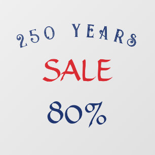 USA 250 years sale Window Cling