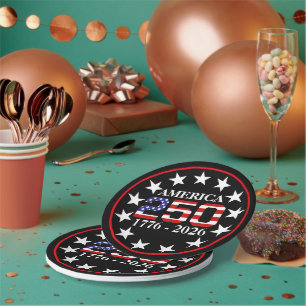 USA 250th Anniversary 1776-2026 American Flag Paper Plate