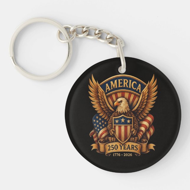 USA 250th Anniversary 1776-2026 Keychain (Front)