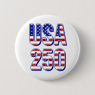USA 250th Anniversary 1776-2026 Patriotic American 2 Inch Round Button