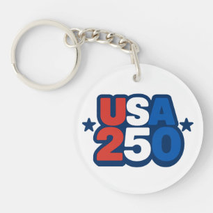 USA 250th Anniversary 1776-2026 Patriotic American Keychain
