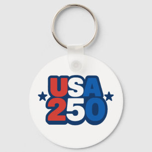 USA 250th Anniversary 1776-2026 Patriotic American Keychain