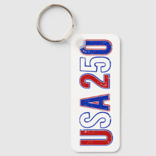 USA 250th Anniversary 1776-2026 Patriotic American Keychain