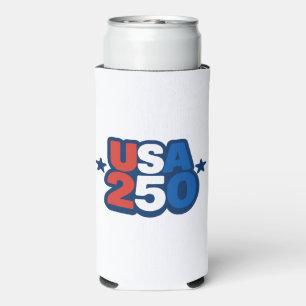 USA 250th Anniversary 1776-2026 Patriotic American Seltzer Can Cooler