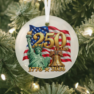 USA 250th Anniversary 1776-2026 Patriotic Ornament