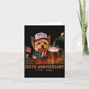 Usa 250th Anniversary 4th July Yorkie Dog Dad Card