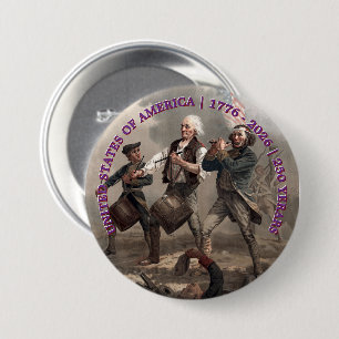 USA 250th Anniversary America Spirit of '76 3 Inch Round Button