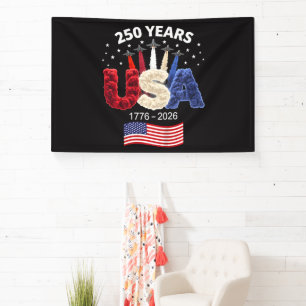 Usa 250th Anniversary American Flag 250 Years Banner