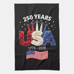 Usa 250th Anniversary American Flag 250 Years Kitchen Towel