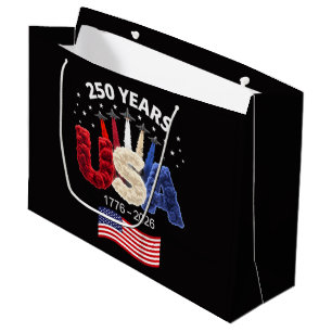 Usa 250th Anniversary American Flag 250 Years  Large Gift Bag