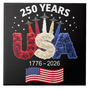 Usa 250th Anniversary American Flag 250 Years  Tile