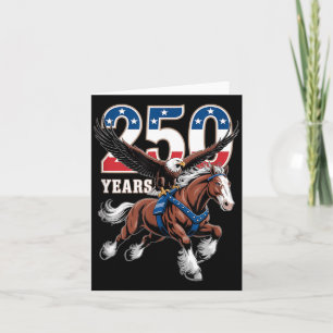 USA 250th Anniversary Bald Eagle Clydesdale Horse Card