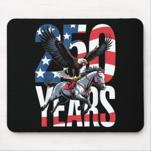USA 250th Anniversary Bald Eagle Clydesdale Horse Mouse Pad