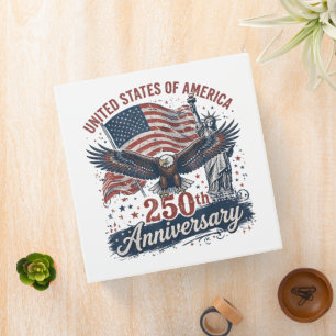 USA 250th Anniversary Bald Eagle Statue of Liberty Binder