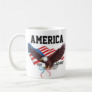 USA 250th Anniversary Eagle PNG Patriotic Eagle Coffee Mug