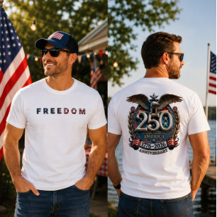USA 250th Anniversary freedom Eagle Emblem T-Shirt