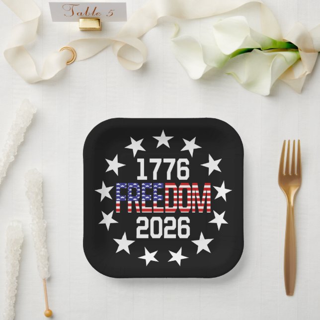 USA 250th Anniversary Freedom Paper Plates (Wedding)