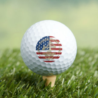 USA 250th Anniversary Golden Gate Patriotic Flag  Golf Balls