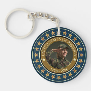 USA 250th Anniversary I Patriotic 1776-2026 Keychain