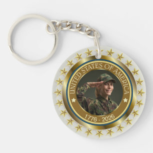 USA 250th Anniversary I Patriotic 1776-2026 Keychain