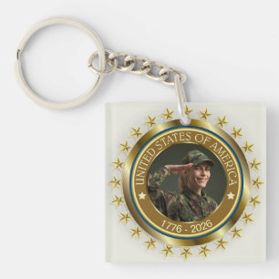 USA 250th Anniversary I Patriotic 1776-2026 Keychain