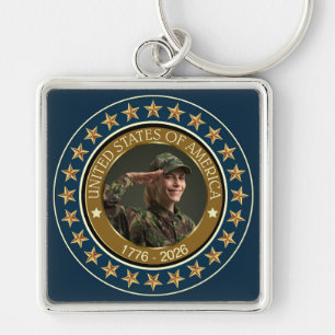 USA 250th Anniversary I Patriotic 1776-2026 Keychain
