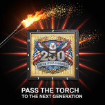 USA 250th Anniversary Liberty Eagle Square Wall Clock<br><div class="desc">Celebrate 250 years of American heritage with the Liberty Eagle Anniversary clock. This prestigious timepiece features a high-definition graphic centered on a majestic bald eagle with wings outspread, set against a backdrop of festive fireworks. The design is anchored by a large, metallic-style "250" and flanked by flowing American flags, with...</div>